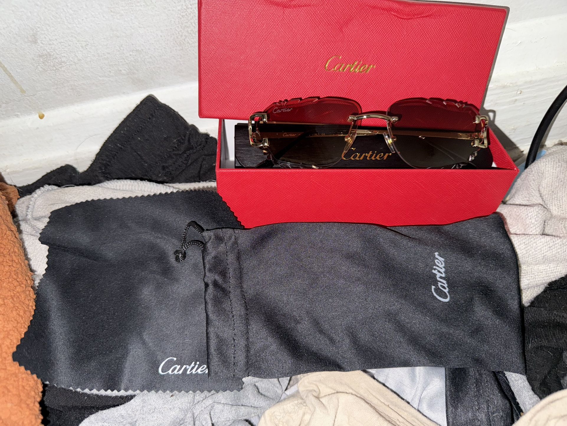 Cartier Glasses Diamond Cut Brown
