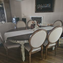 6 Chair Dinning Room Wood Table