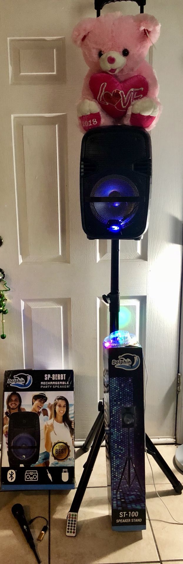 PARTY SPEAKER 🔊🎁❤️STAND ❤️🎤❤️MICRÓFONO 🎁 PARTY SPEAKER. 🎁❤️💝 BLUETOOTH RECHARGEABLE BOCINA REMOTE CONTROL WITH STAND