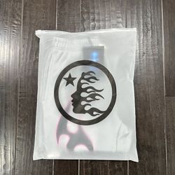 hellstar sweat pants with black flame and pink highlight