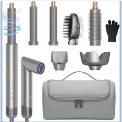 6 in 1 Hair Dryer Brush, Blow Dryer Brush Air Curler Air Curling Wrap Styler, Negative Ion Hot Air Brush Diffuser Fast Dry, Straight,Curl, Blowdryers 