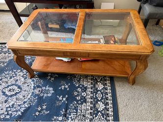 Wood coffee table