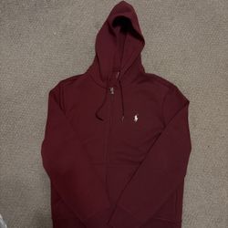 Burgundy Polo Hoodie Size M 