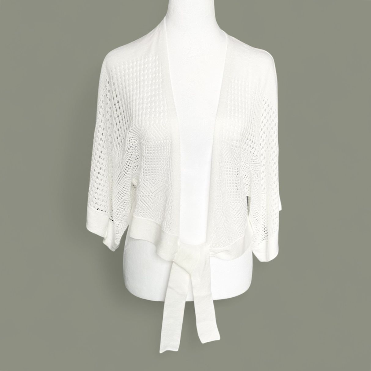 JOSEPH A Open Knit Shrug with Tie Closure NEW!! NWT