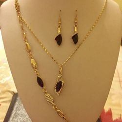 Austrian 3pcs Gold Plated Jewelry Set 