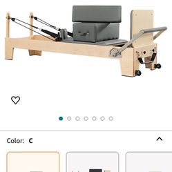Foldable Pilates Reformer, Pilates Fitness Equipment Maple Wood, Pilates Bed Exercise Strength Training for Home Use Pilates Yoga Studio Workout Equip