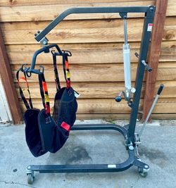 BESTLIFT Full Body Manual Hydraulic Patient Lift PL400H with Medium Sling