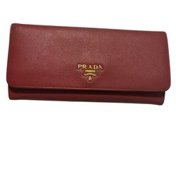 Pink Prada Saffiano Long Wallet