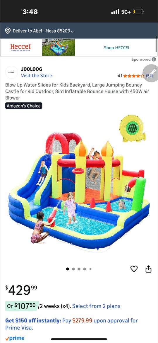 Bounce house with slide