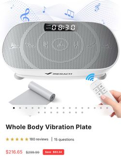 MERACH Vibration Plate Exercise Machine, Vibration Plate with Real-Time Calorie Tracking on LED Display, Vibrating Plate Exercise Machine for Women Me