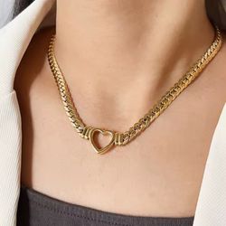 Heart Cuban Link Choker