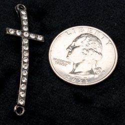 Crystal Rhinestone Cross Bracelet Connector Link - jewelry making