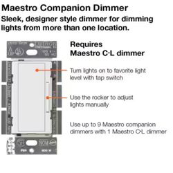 Maestro Companion Multi-Location Dimmer Switch, Only for Use with Maestro LED+ Dimmer, White (MA-RR-WH)
