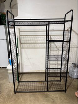 Black metal storage cabinet