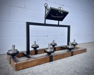 Modern Style Chandelier — Metal and Wood