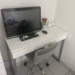 White Desk With Chair