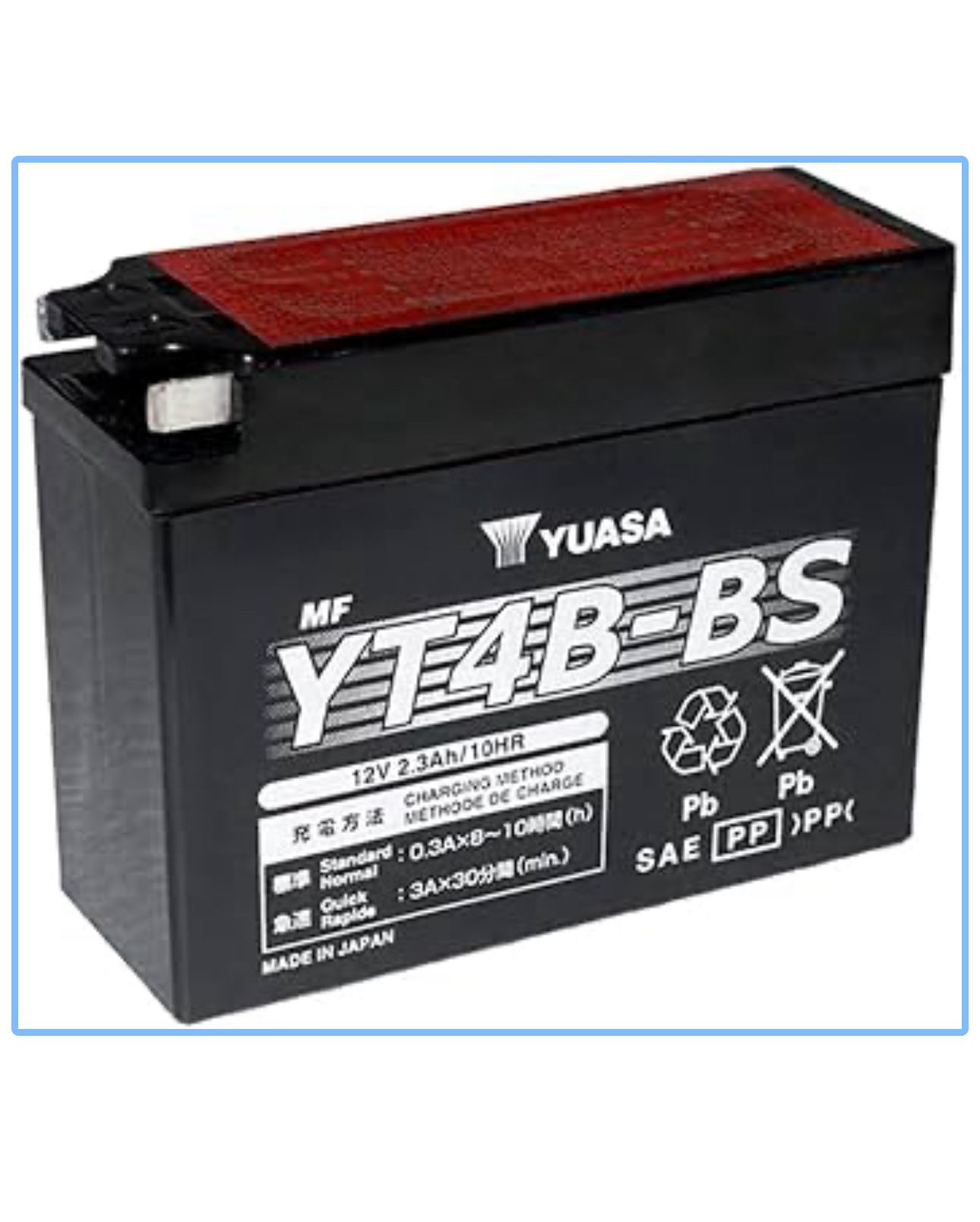 🔥Brand new🔥 YT4B-BS 12V 2.3Ah Powersports Battery 30CCA AGM Rechargeable Replacement for Suzuki, Yamaha, Motorcycles, Mini-Bikes DR-Z50 DR-Z70 SR400