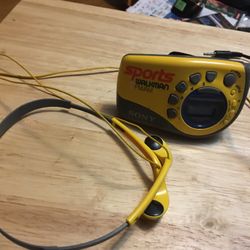 yellow sony walkman am/fm sport radio