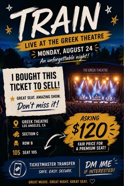 Train Concert Ticket – Greek Theatre LA