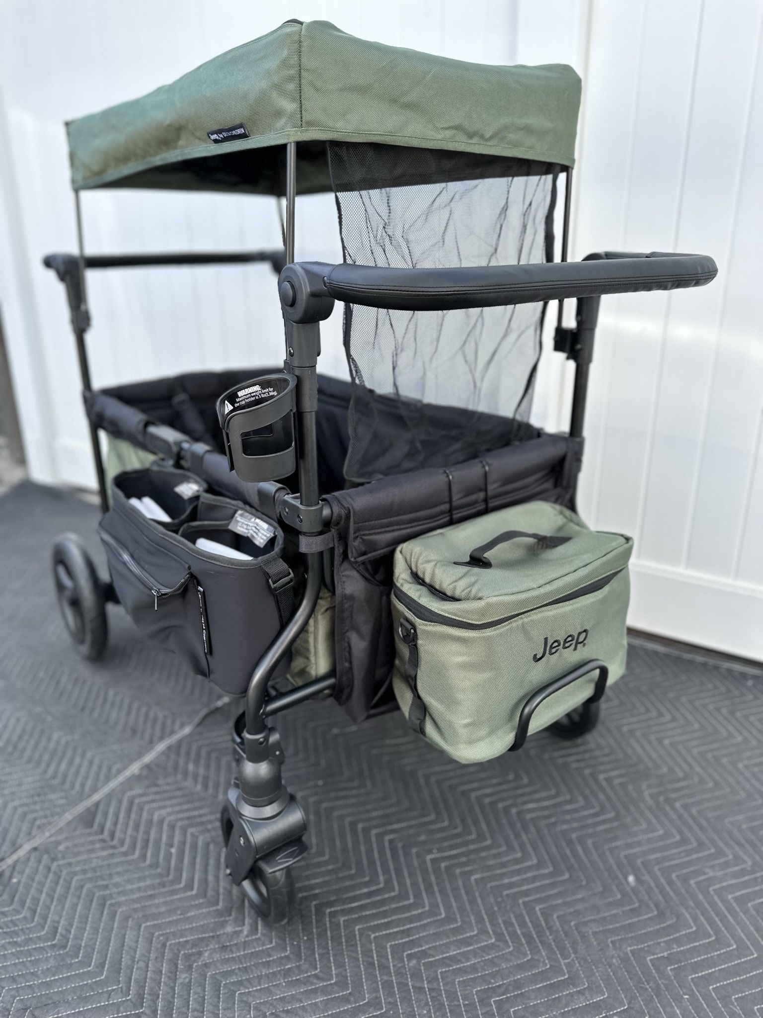 New Jeep Green Deluxe Stroller Wagon With Cooler 