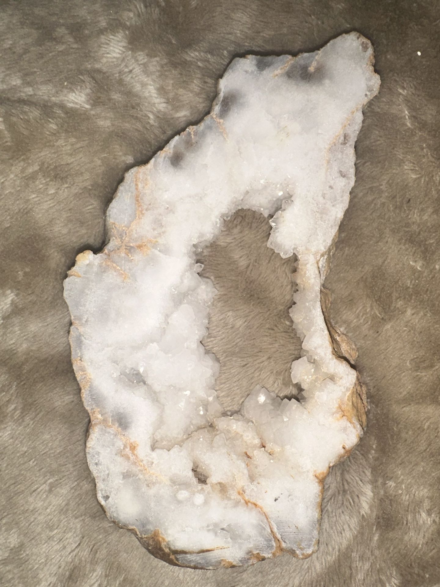 Druzy White Agate Slice