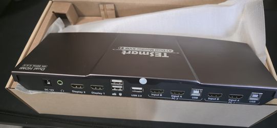 TESmart HDMI KVM Switch – Dual Monitor, 2-Port, Like New