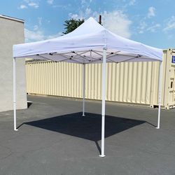 $99 (Brand New) Heavy-duty 10x10 ft outdoor ez pop up canopy party tent instant shades w/ carry bag (white/blue)