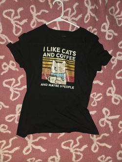 Women's Cats & Coffee T-Shirt Size XL