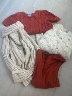 Two sweaters- one short sleeve sweater- one long sleeve