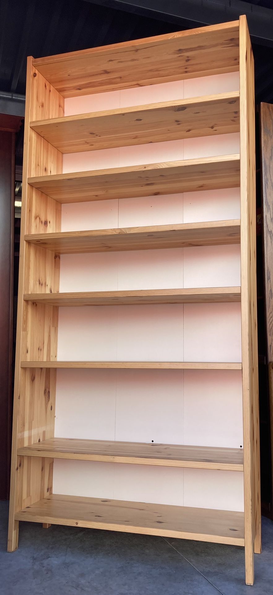 7 Tier Knotty Pine Bookcase / Bookshelf / Storage Display Shelves