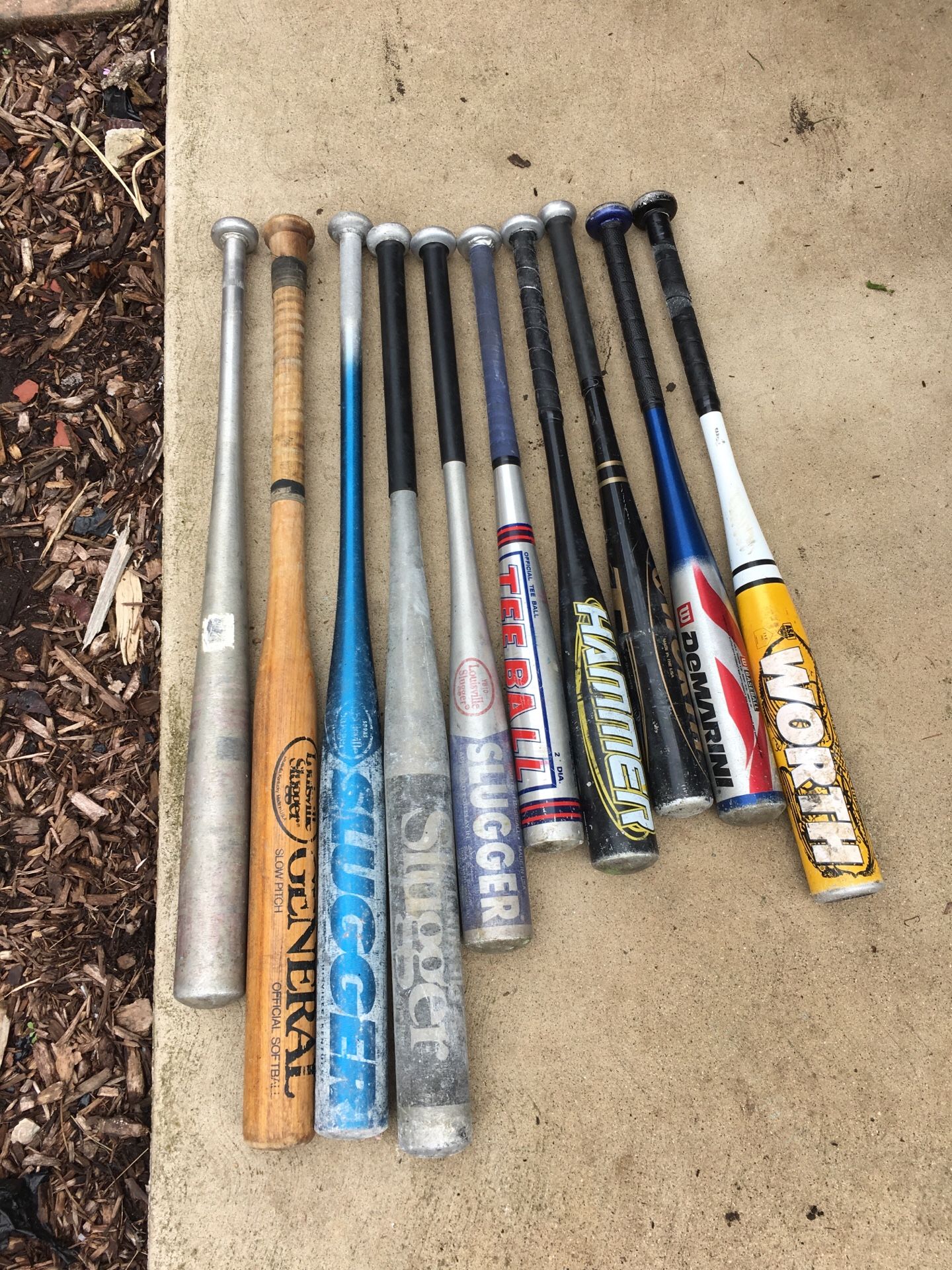 10 bats softball/baseball