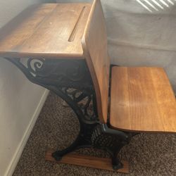 Vintage Antique Small Toddler Children School Desk