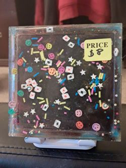 Resin Confetti Decorative Tile or Coaster