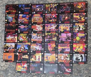Lot of 40 SNES Games & 40 Boxes. Super Nintendo. **Read**