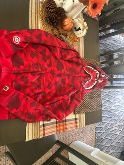 BAPE Shark Full-Zip Hoodie Red Camo
