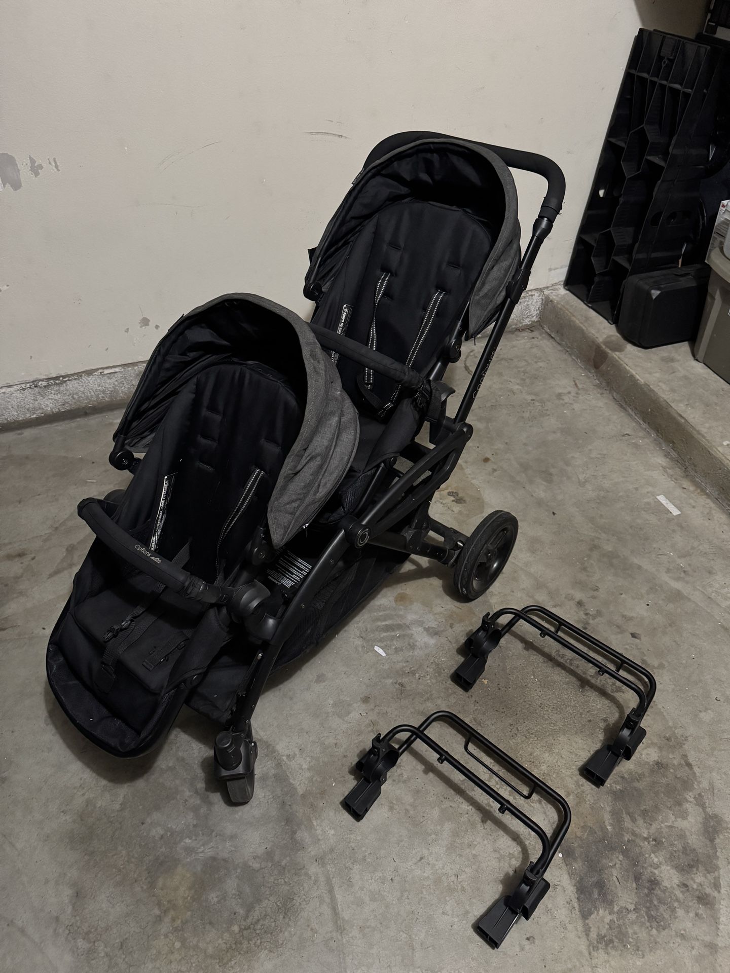 Contours Double Stroller With Infant Car Seat Adapters
