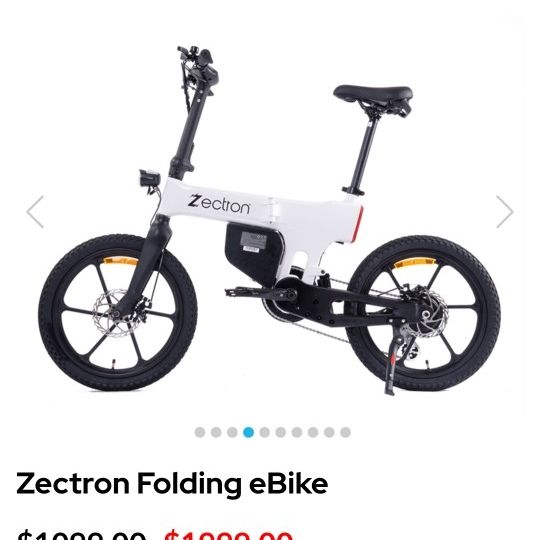 Zectron Folding Ebike. 75 Miles Of pedal assisted range