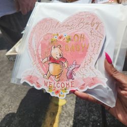 Pink Pooh Cake Topper 