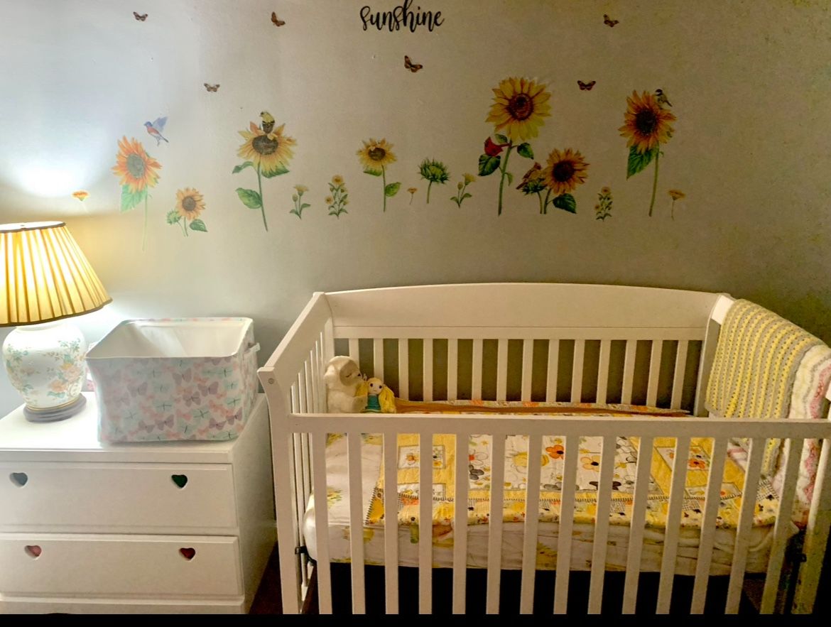 Matching White Crib And Changing Table