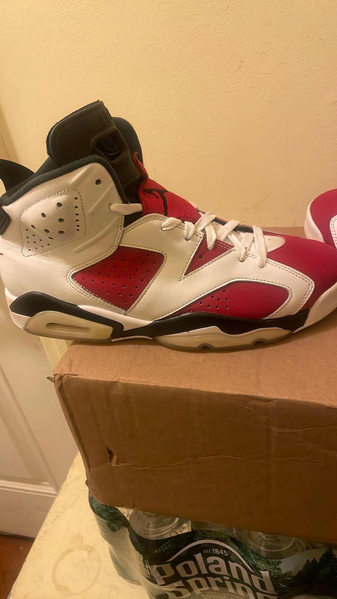 Jordan Retro 6 Carmine Size 9.5 Men Pre Owned $115 display picture 1