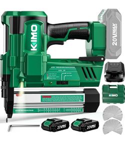 KIMO 18 Gauge Nail Gun Battery Powered w/ 2 X 2.0Ah Battery, 1000pcs Nails and Staples, 2 IN 1 Cordless Brad Nailer and Stapler, 2 Firing Modes, 180 N