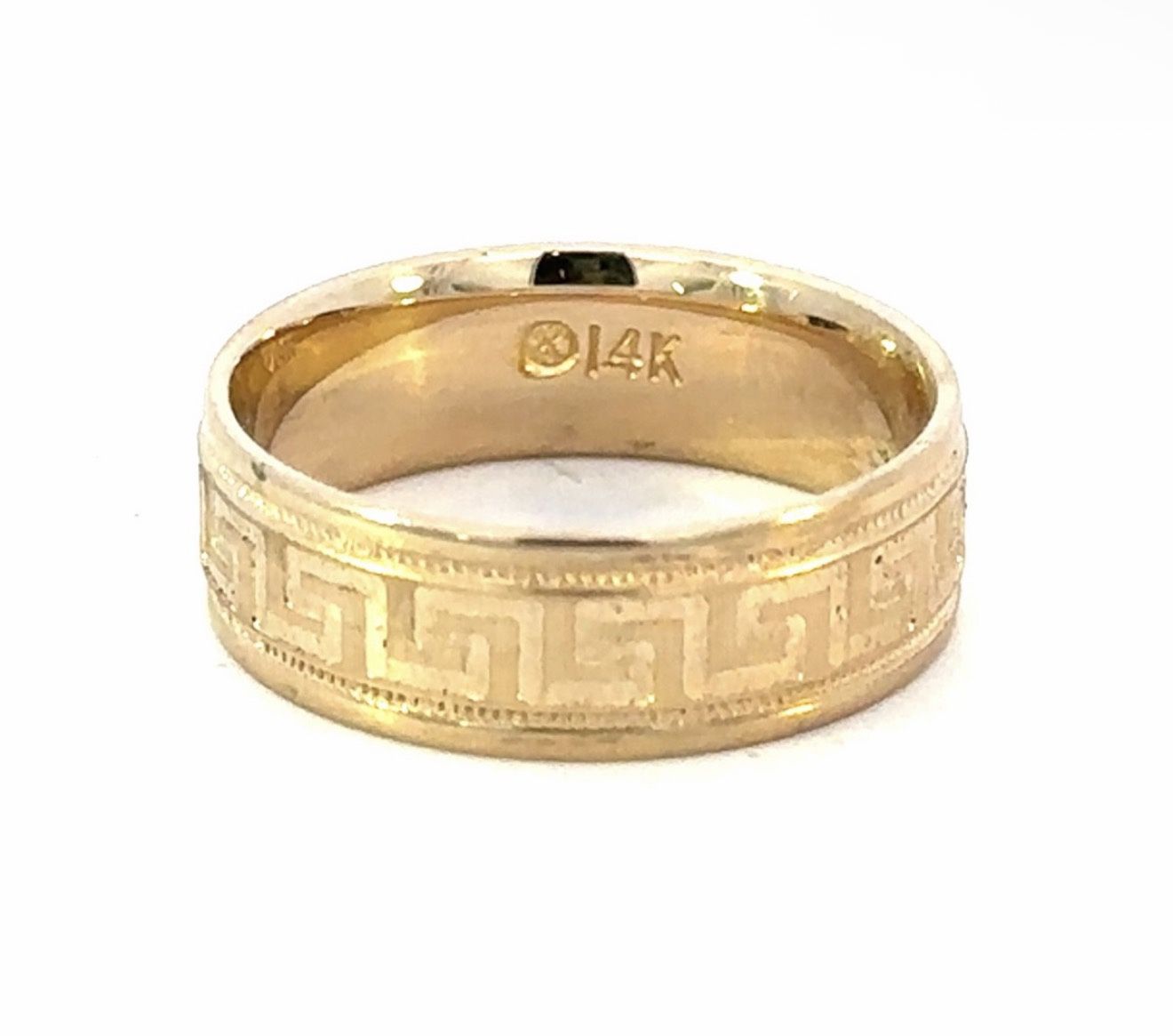 Woman’s Ladies 14k Yellow Gold 6.21mm Greek Key  Wedding Band Ring Size 7 GP3115837