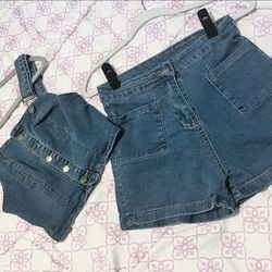 Denim Short Set