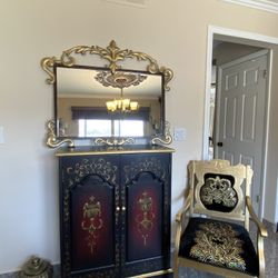 very Gorgeous 3 Piece  Dresser mirror and chair 