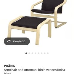 Ikea POANG Armchair and Ottoman