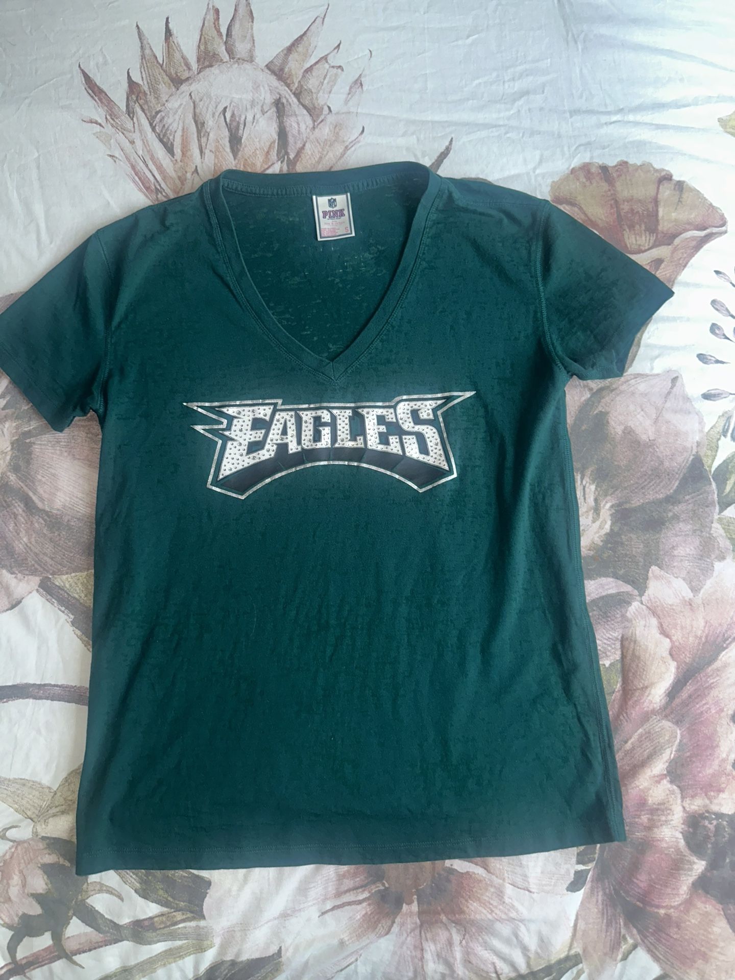 PINK VS Philadelphia Eagles Team Teal V-Neck T-Shirt