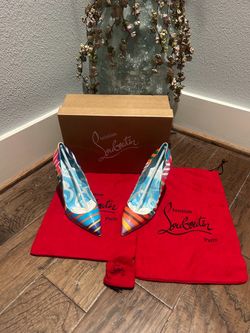 Christian Louboutin Multicolor Print Pointed-Toe Heels