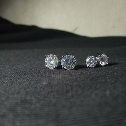 Lab Diamond Earrings | 925 Silver | Diamond Tested | Box Included