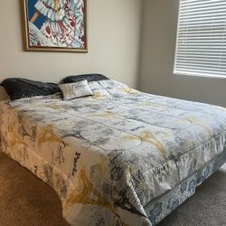 California King Size Bed Box spring, Mattress And Mattress Topper