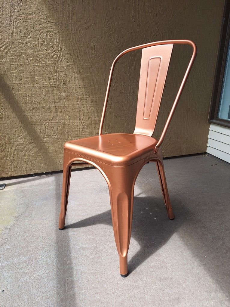 Metal Bistro Chairs in Copper - Set of 4